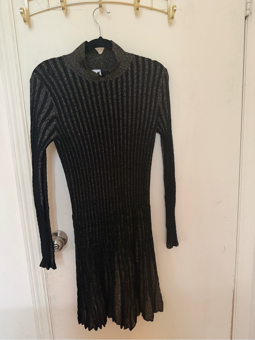Missoni Black and Gold Long Sleeve Striped Sweater Dress